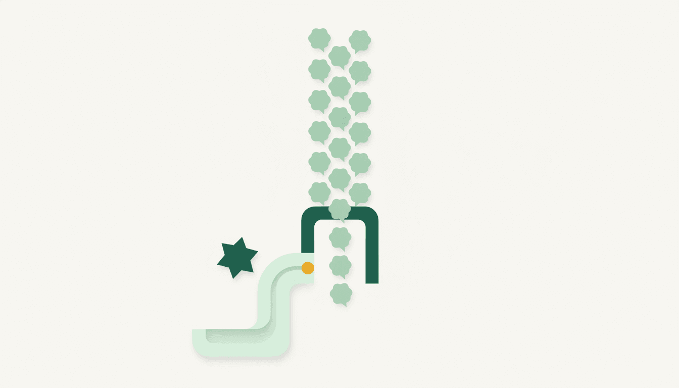 Everyday reviews flowing through automatically while a sensitive one is routed to a holding queue